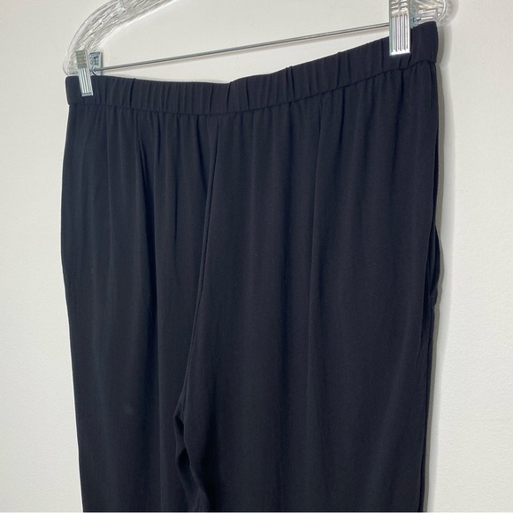 Eileen Fisher Black Silk Pull On Ankle Pants - Picture 10 of 14